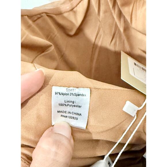 superdown Savannah Strapless Ruched Mesh Cropped Corset Top Nude Women's Size M - Picture 5 of 5